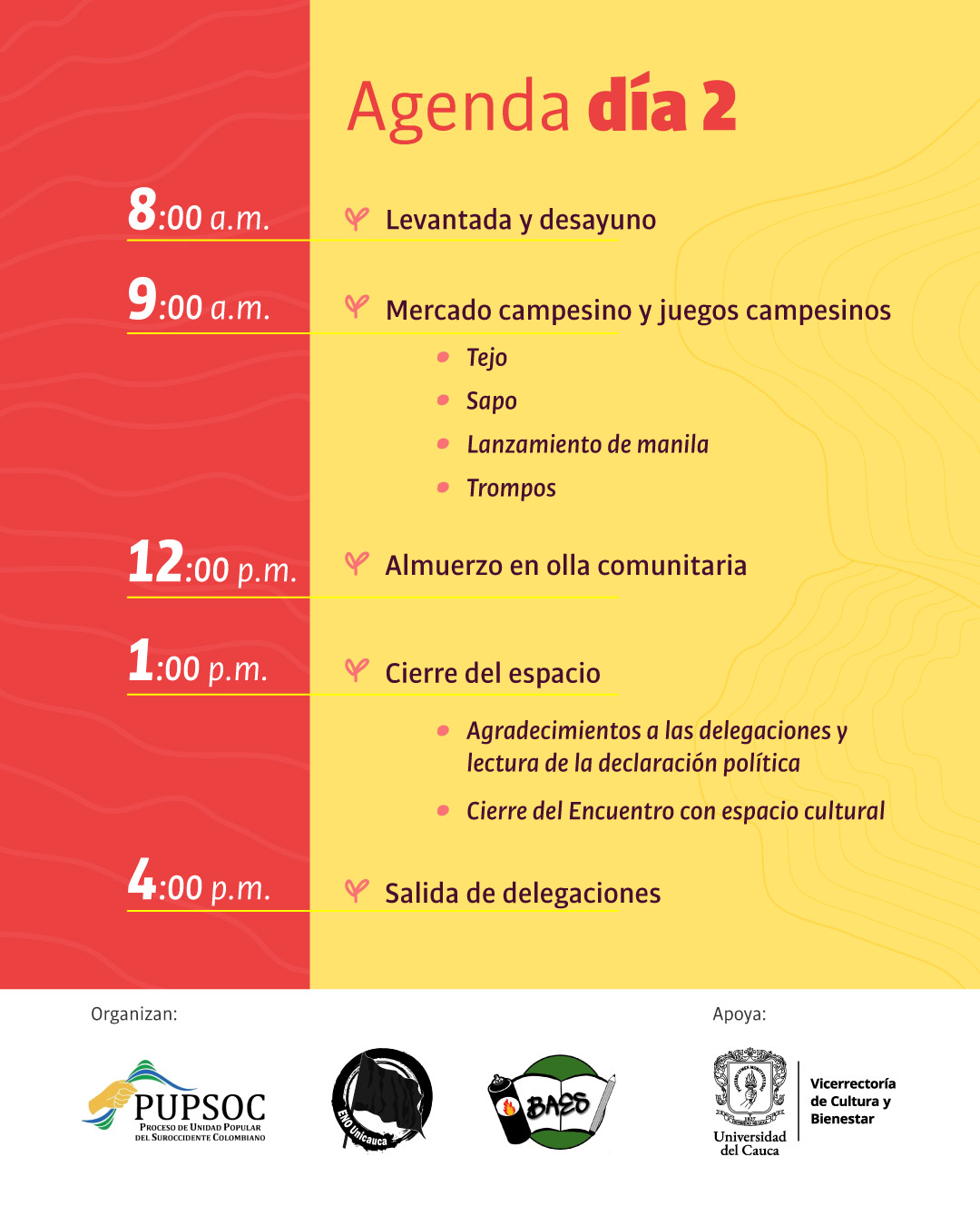 Conmemoración del Día del Campesinado - Agenda Día 2