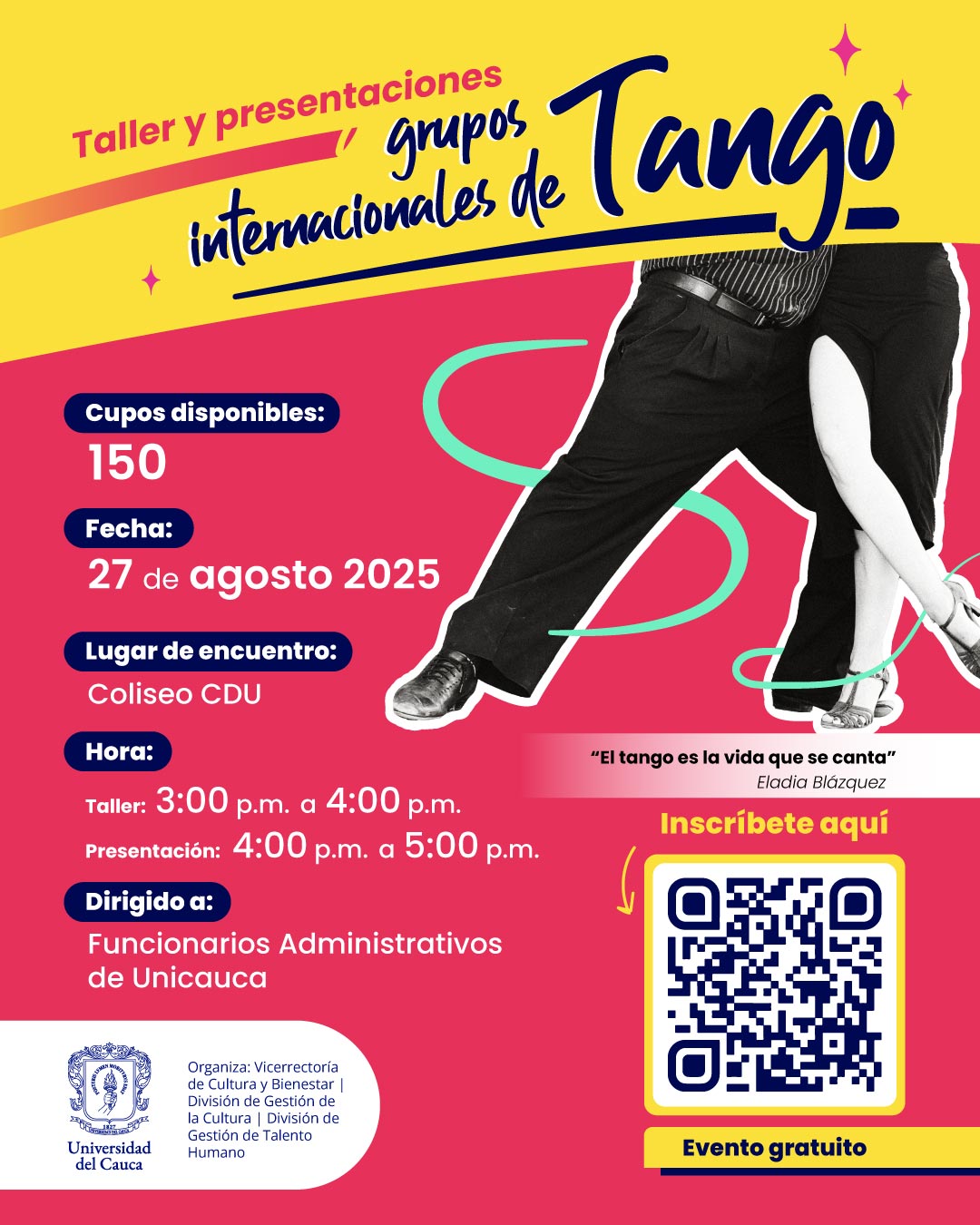 Taller y Presentaciones Grupos Internacionales de Tango