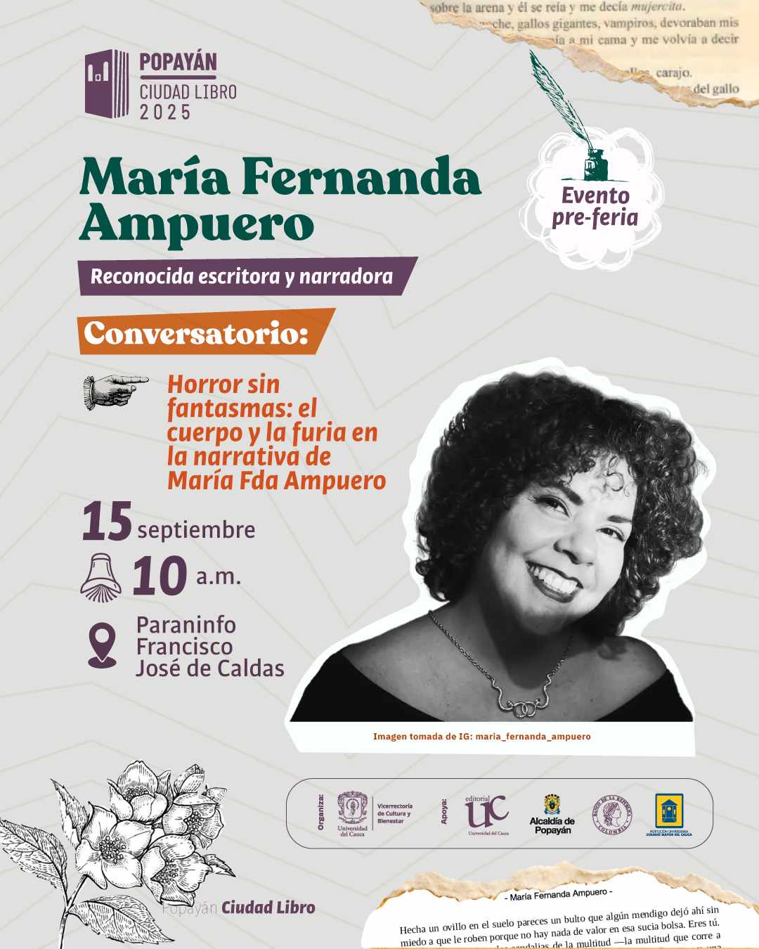 Conversatorio - Horror sin fantasmas: el cuerpo y la furia en la narrativa de María Fda Ampuero