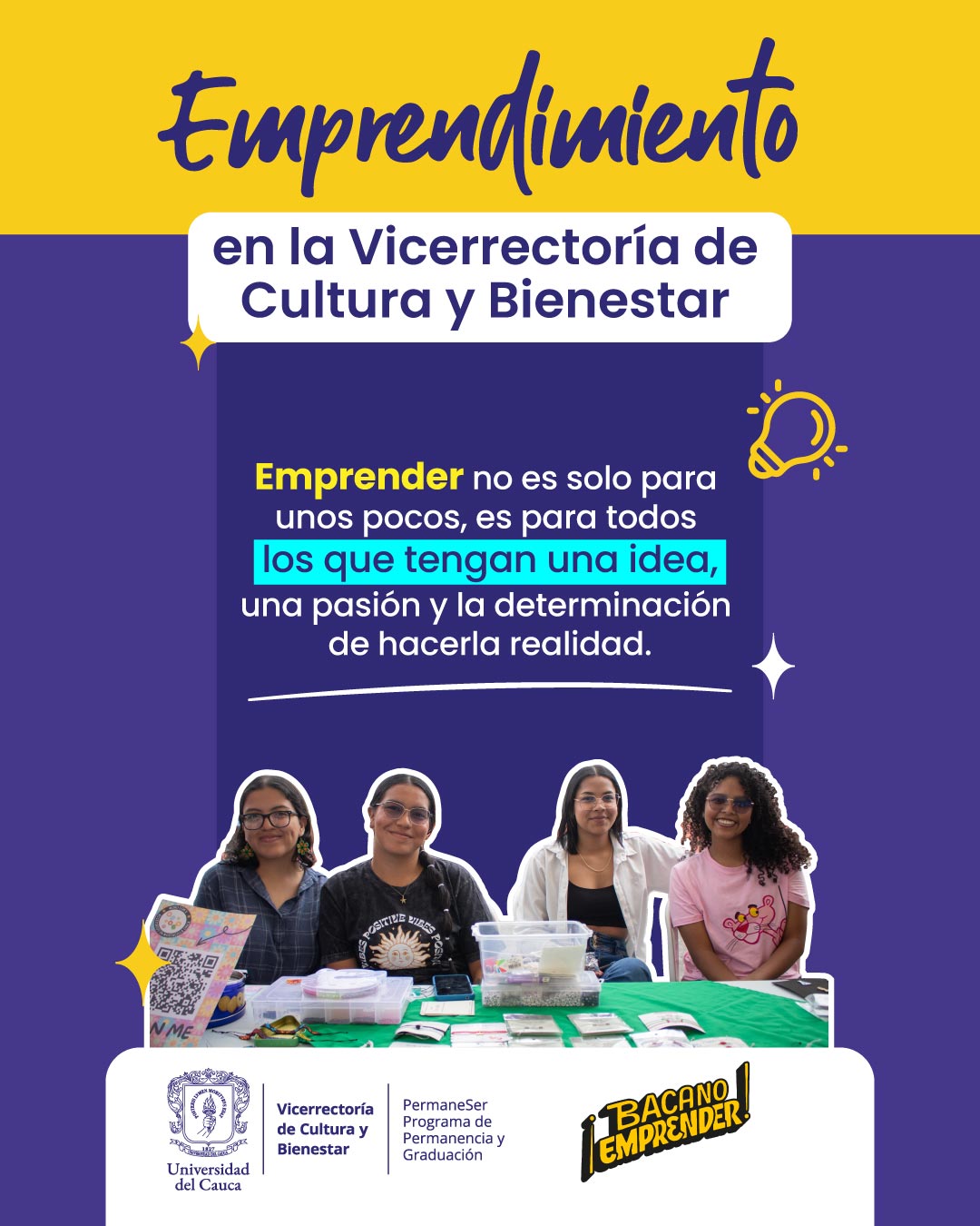 Emprendimiento en la Vicerrectoría de Cultura y Bienestar
