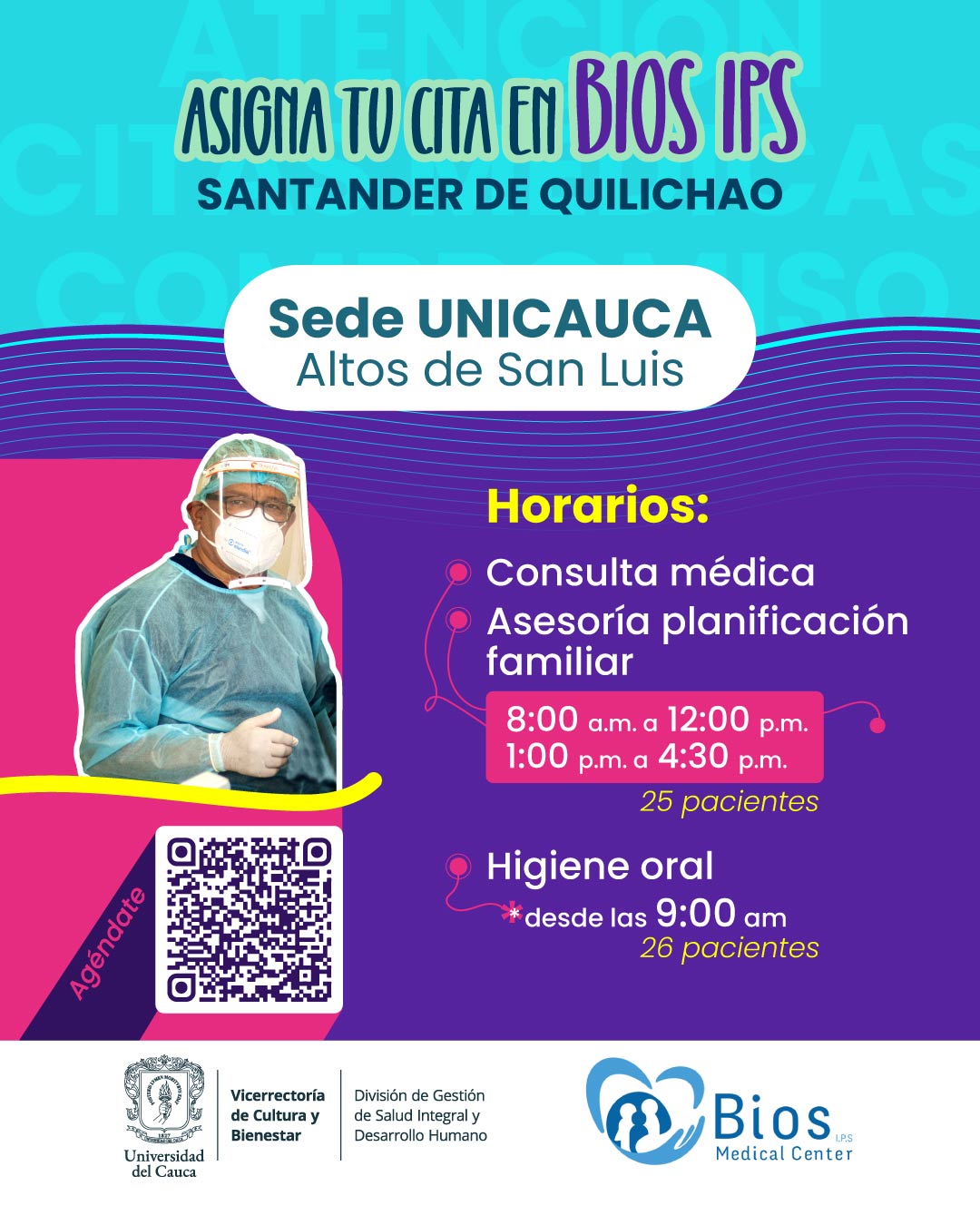 Agenda tu Cita en BIOS IPS Santander de Quilichao