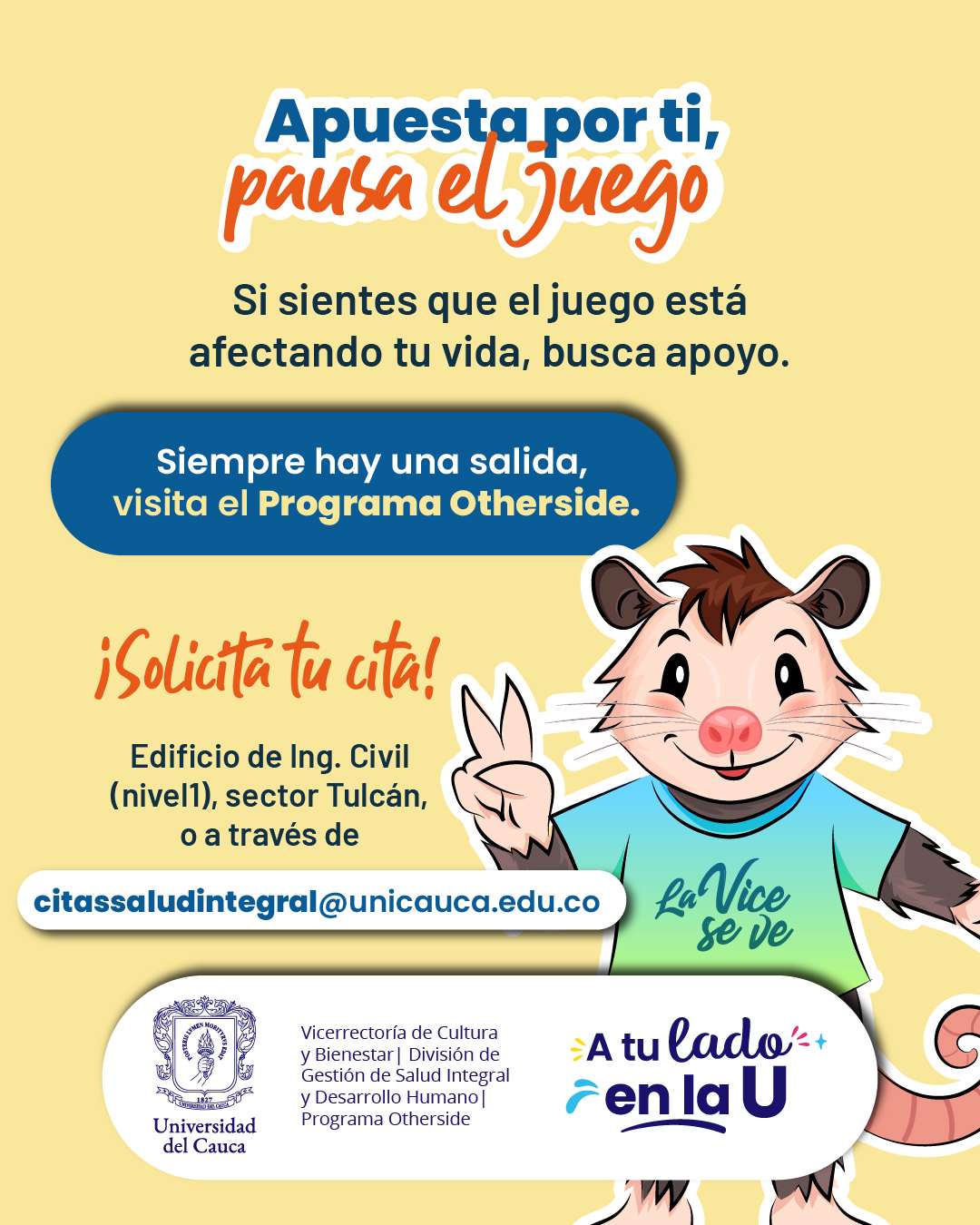 Apuesta por ti, pausa el juego