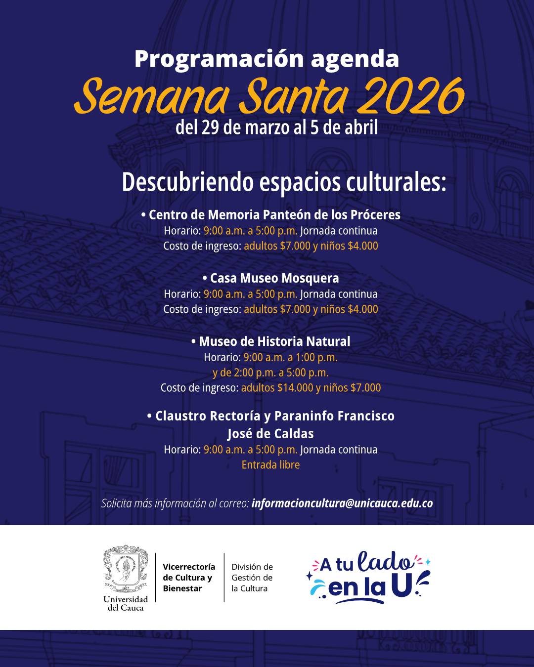 Programación Agenda Semana Santa 2026