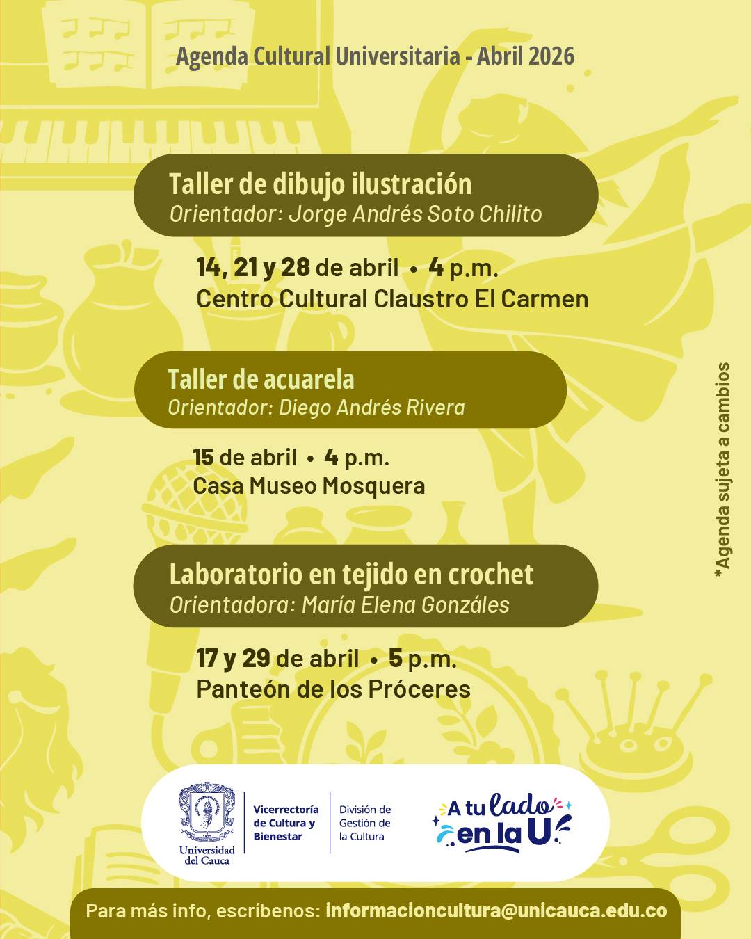 Agenda Universitaria Abril 2026