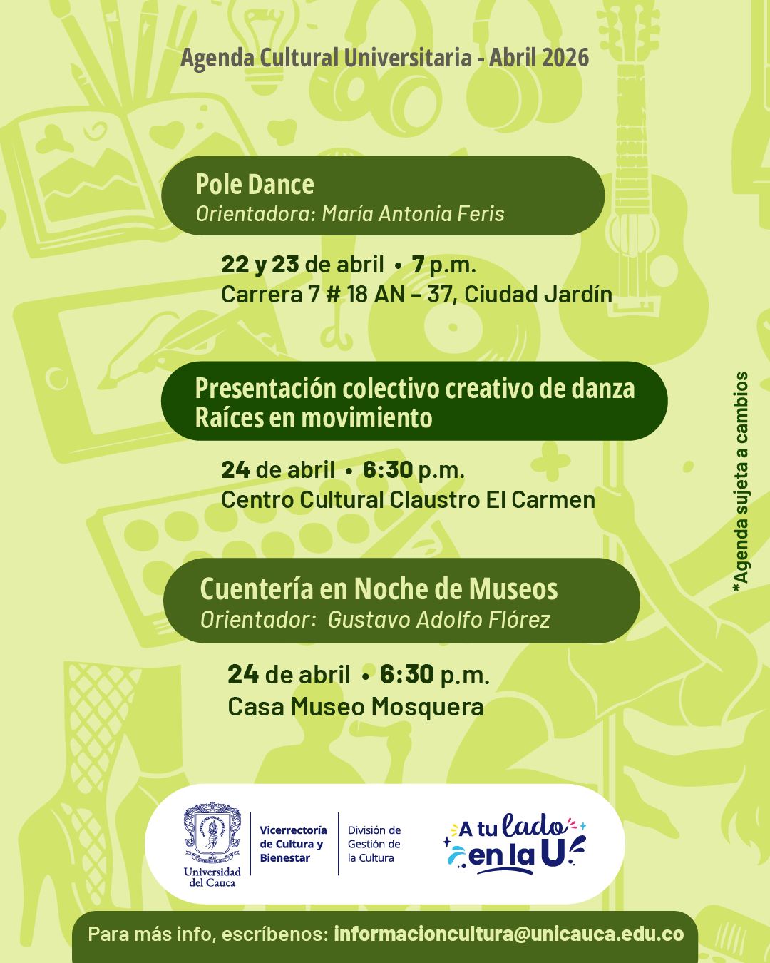 Agenda Universitaria Abril 2026