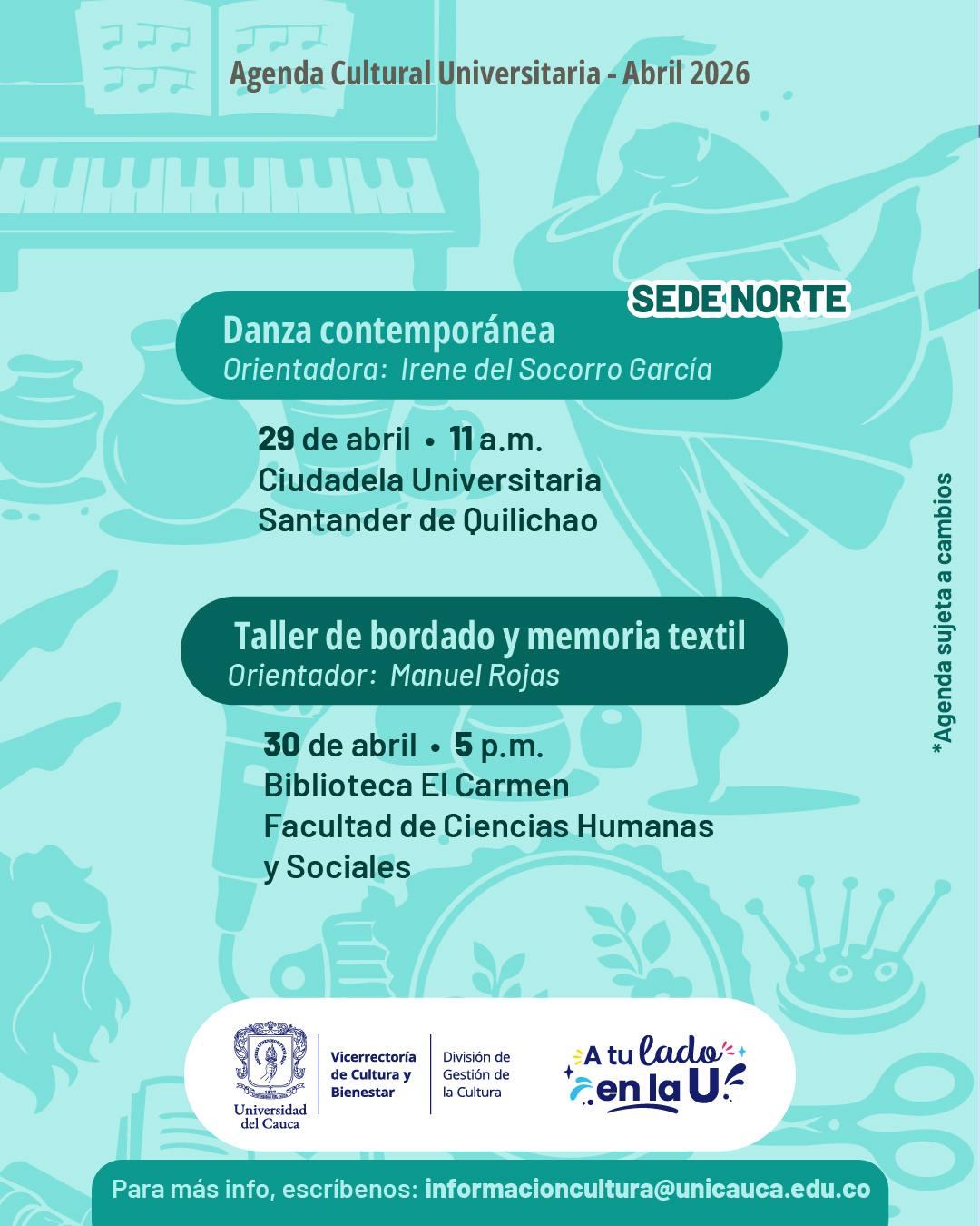 Agenda Universitaria Abril 2026