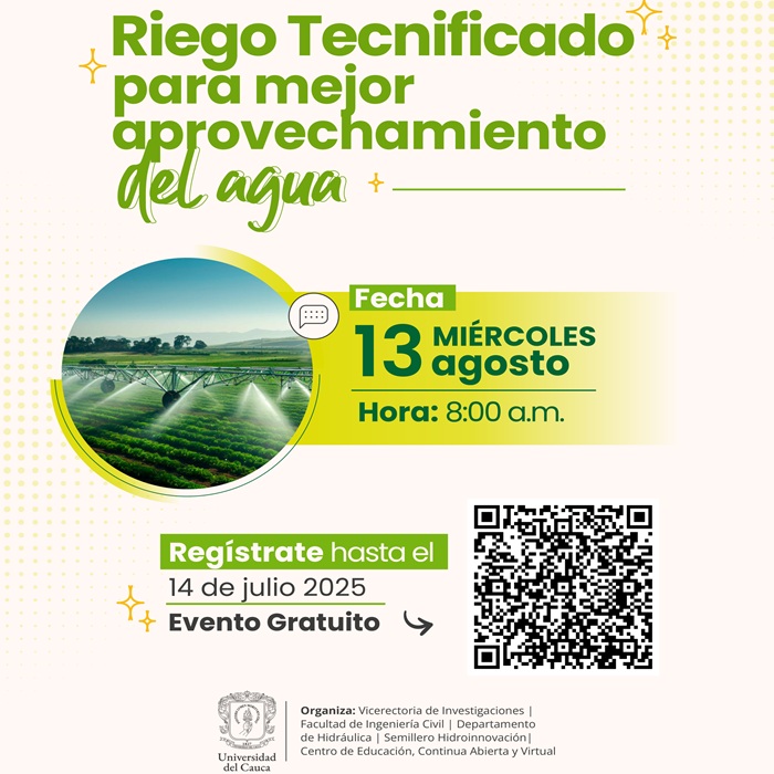 Webinar “Riego tecnificado para mejor aprovechamiento del agua”, 