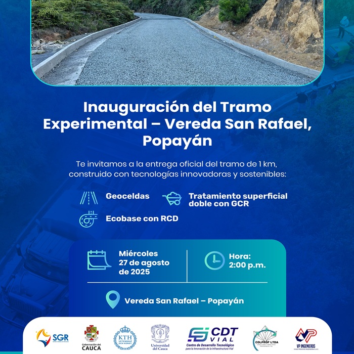 Inauguración del tramo experimental vereda San Rafael – Popayán  