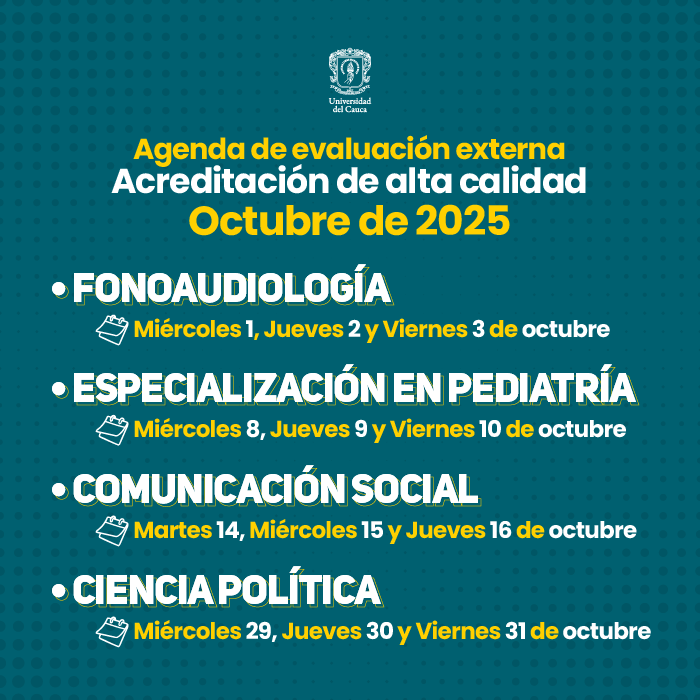 Evaluación externa con fines de acreditación de alta calidad a Programas Académicos. Octubre de 2025
