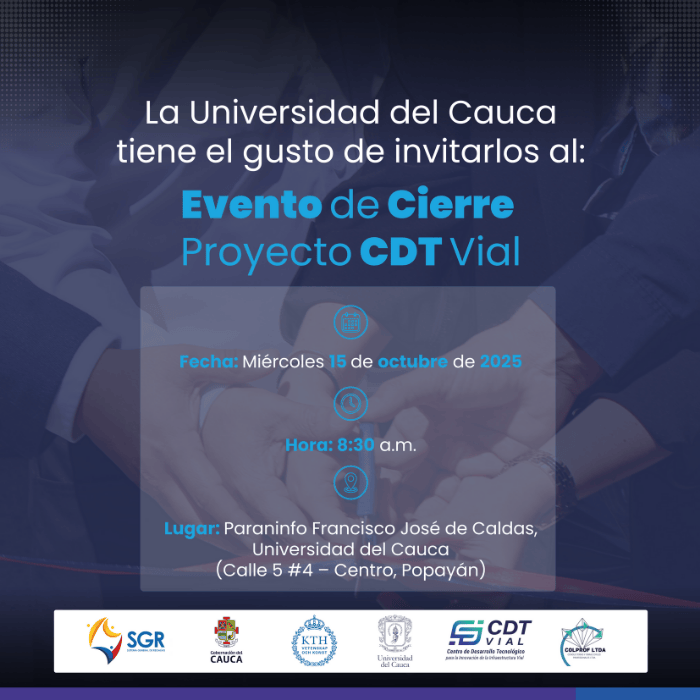 Evento de Cierre Proyecto CDT Vial 
