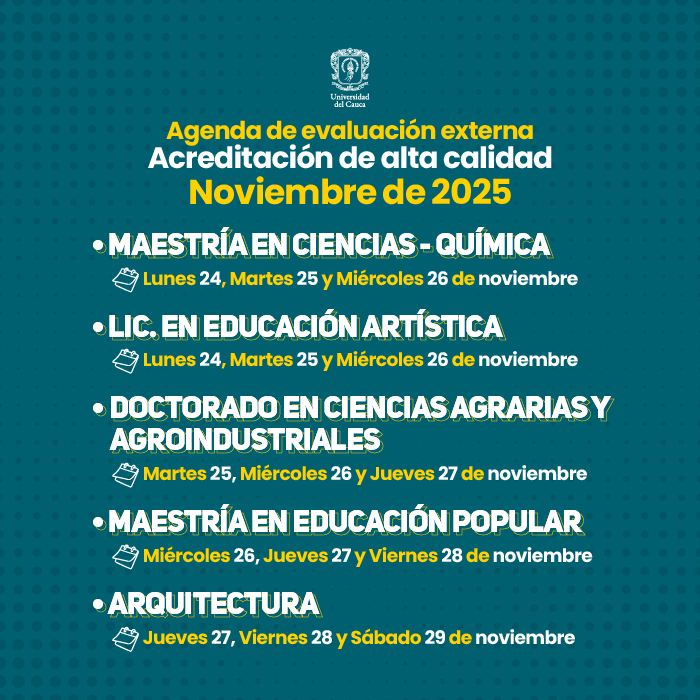 Agenda de Evaluación Externa para la Acreditación de Alta Calidad