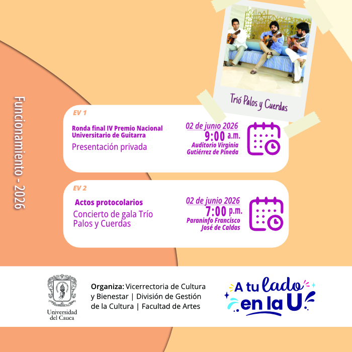 Agenda Cultural VII Encuentro Internacional y IV Premio Nacional Universitario de Guitarra 2026