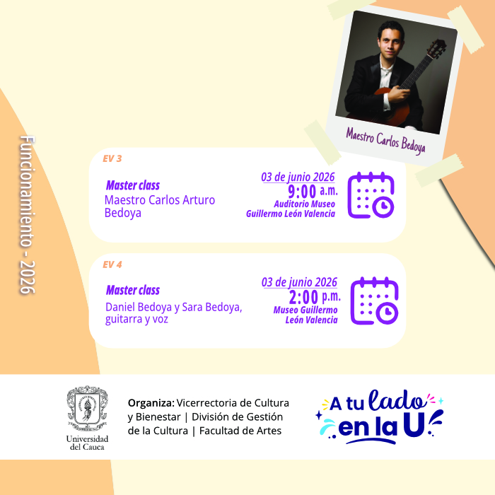 Agenda Cultural VII Encuentro Internacional y IV Premio Nacional Universitario de Guitarra 2026