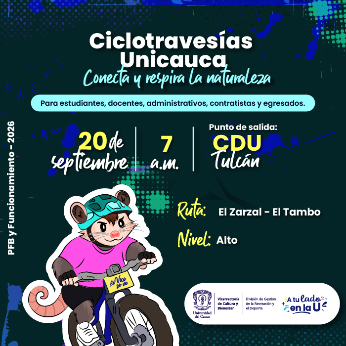 Ciclotravesía Unicauca – Ruta El Zarzal – El Tambo 