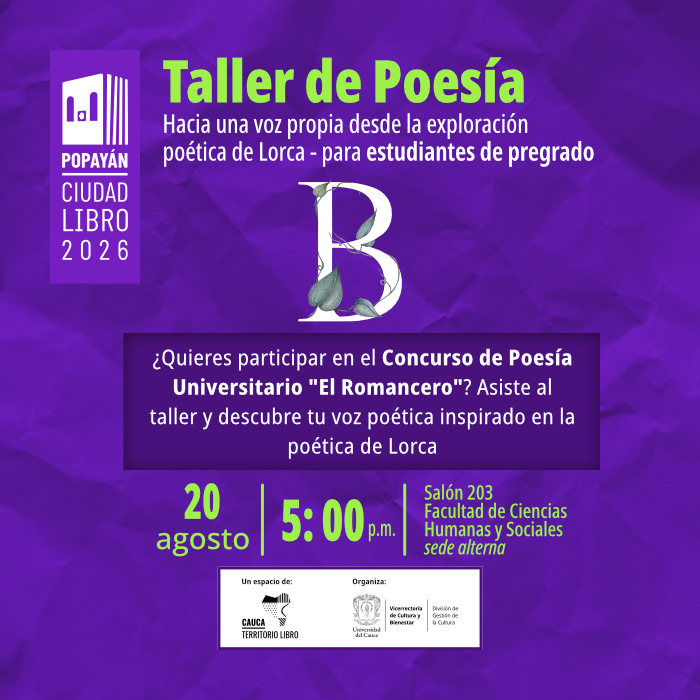 Taller de Poesía: Hacia una voz propia desde la exploración poética de Lorca