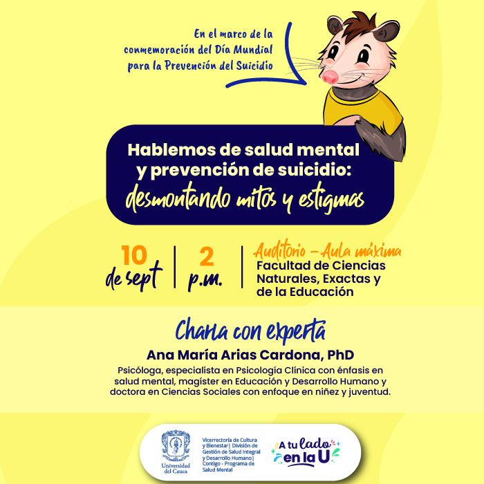 Charla ‘Hablemos de salud mental y prevención de suicidio: desmontando mitos y estigmas’