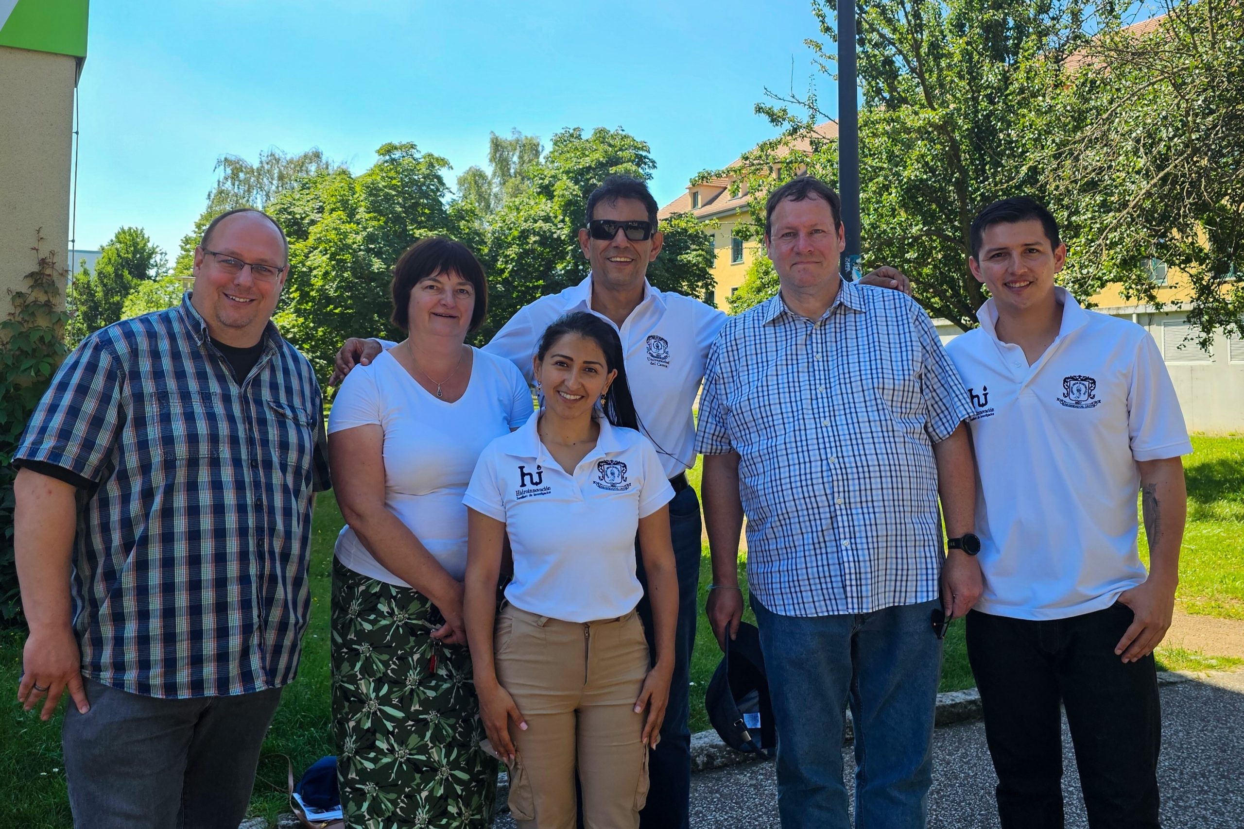 Imagen de Profesores departamento de Hidráulica, Andrea Bolaños, Carlos Gallardo y Felipe Agredo,y profesores de Hochschule Magdeburg-Stendal, Dean of Dep. WUBS, Prof. Dr.-Ing. Torsten Schmidt, Dipl. -Ing. Kirstin Neumann y Prof. Dr.-Ing. Juergen Wiese