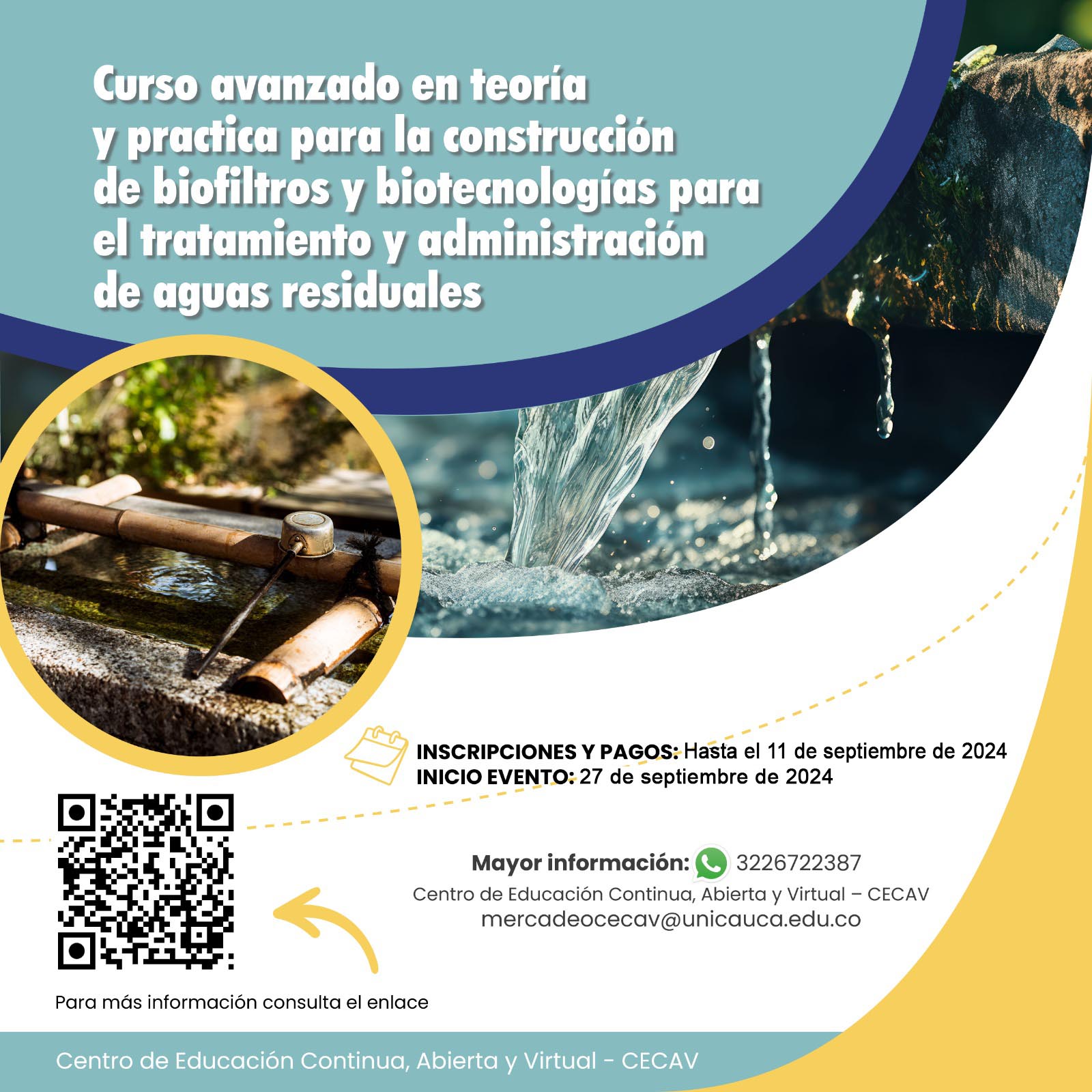 Imagen de El curso está concebido reconociendo que la participación comunitaria es un factor absolutamente necesario para el éxito en los resultados de las aplicaciones de bio-depuradores, y biotecnologías tanto a corto como a mediano y largo plazo. Por lo mismo se aportan en el diplomado herramientas básicas de administración, operación y el control de las tecnologías de Biotecnologías para el tratamiento de aguas residuales.