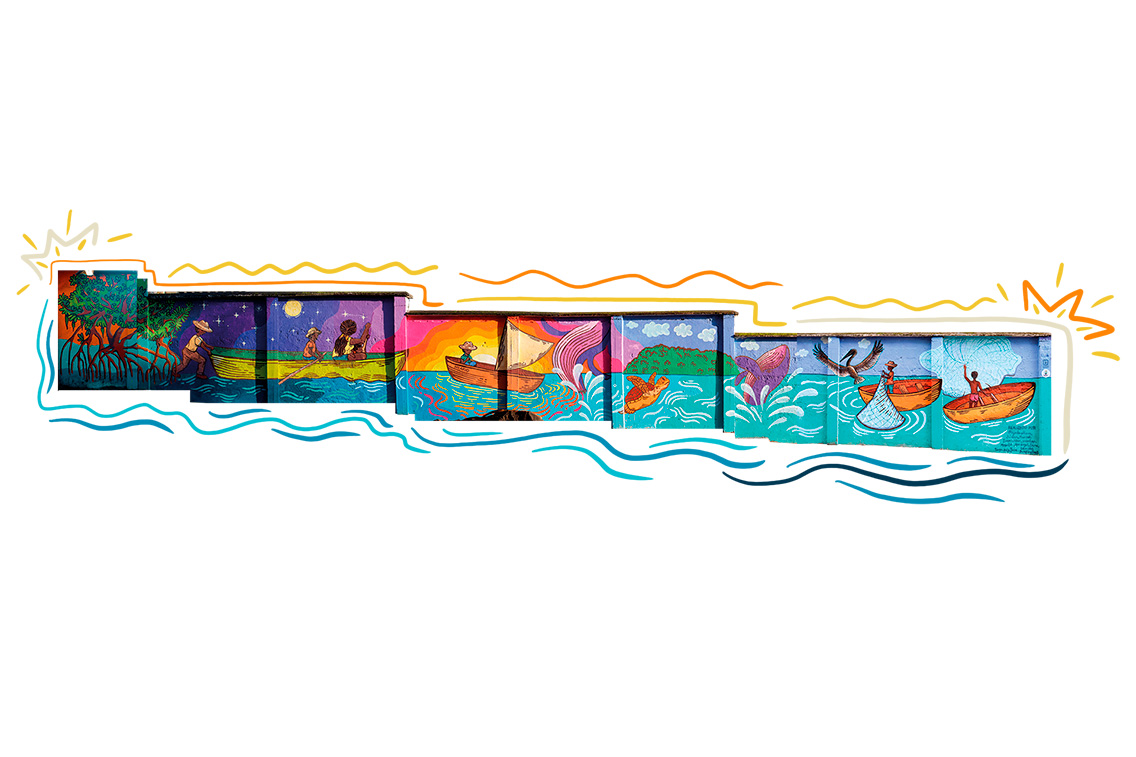 Imagen de resultado final mural Guapi Artesanal