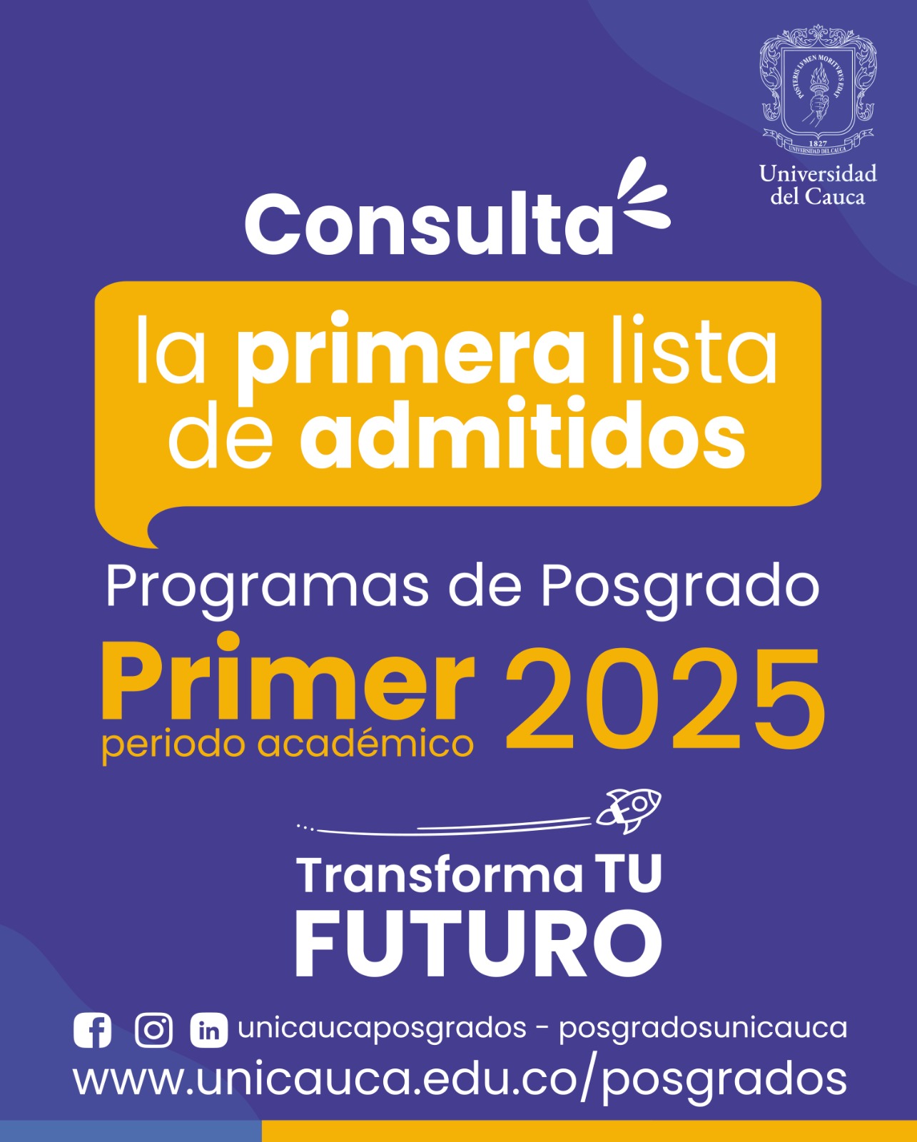 Imagen Consulta primera lista de admitidos posgrados 2025 1