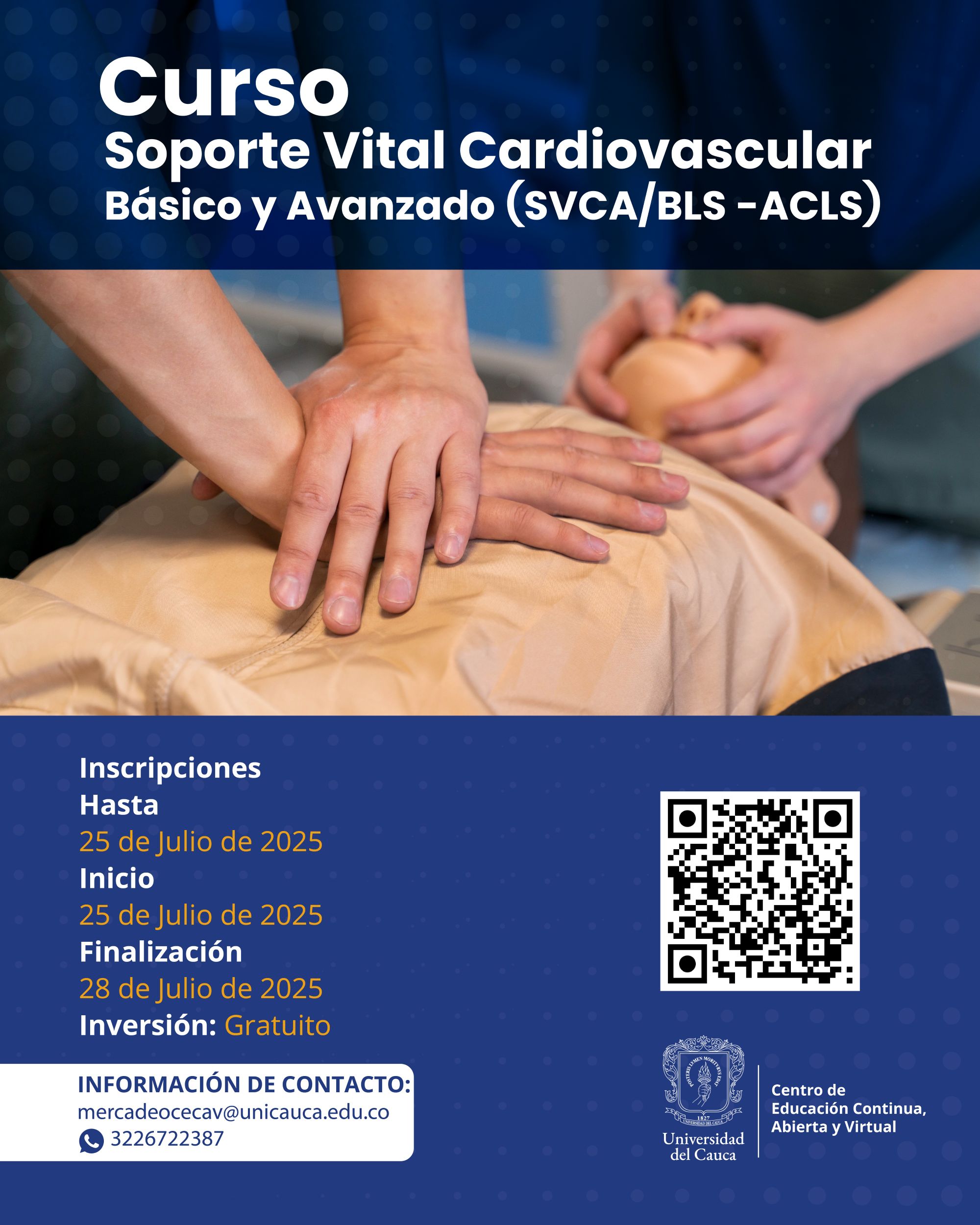 Imagen de Curso Soporte Vital Cardiovascular Básico y Avanzado (SVCA/BLS-ACLS)