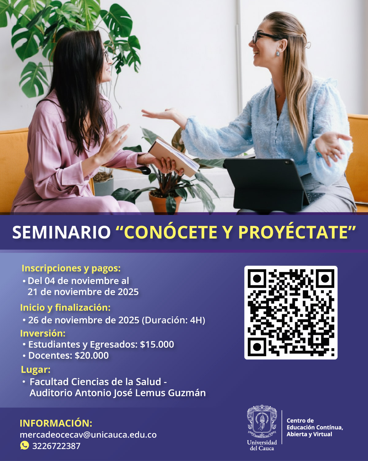 Imagen Flayer Seminario "Conócete y Proyéctate"