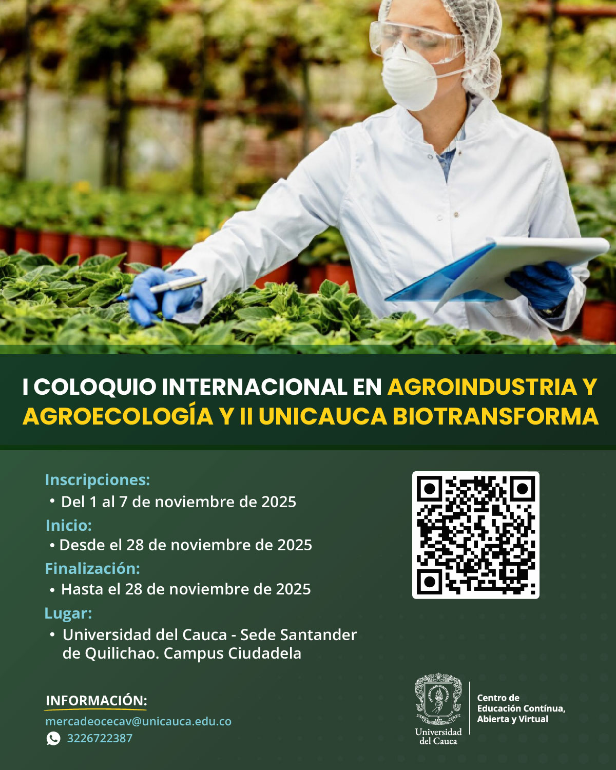 I Coloquio Internacional en Agroindustria y Agroecología y II Unicauca Biotransforma