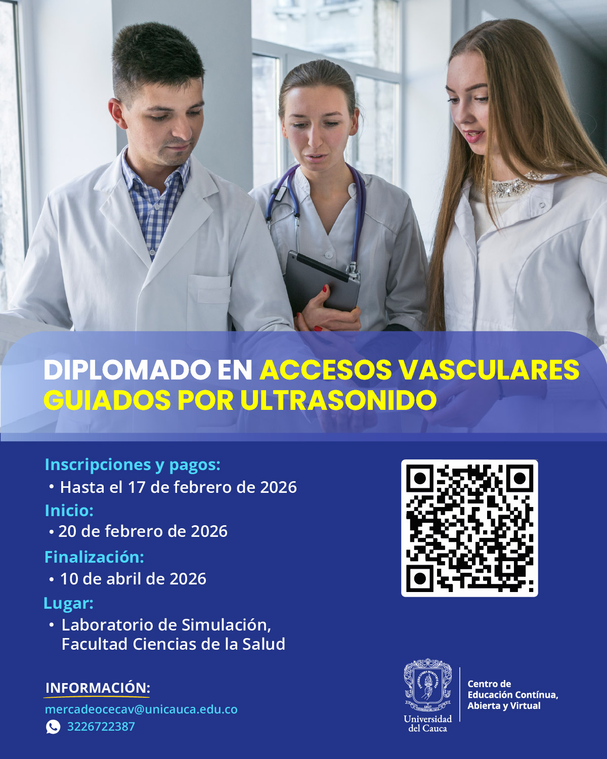 Imagen Flayer DIPLOMADO EN ACCESOS VASCULARES GUIADOS POR ULTRASONIDO