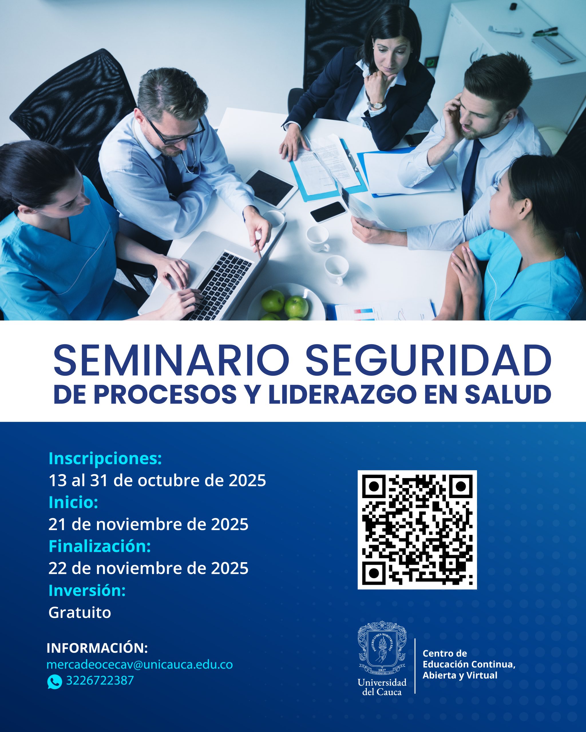 Imagen flayer seminario Seguridad de Procesos y Liderazgos en Salud