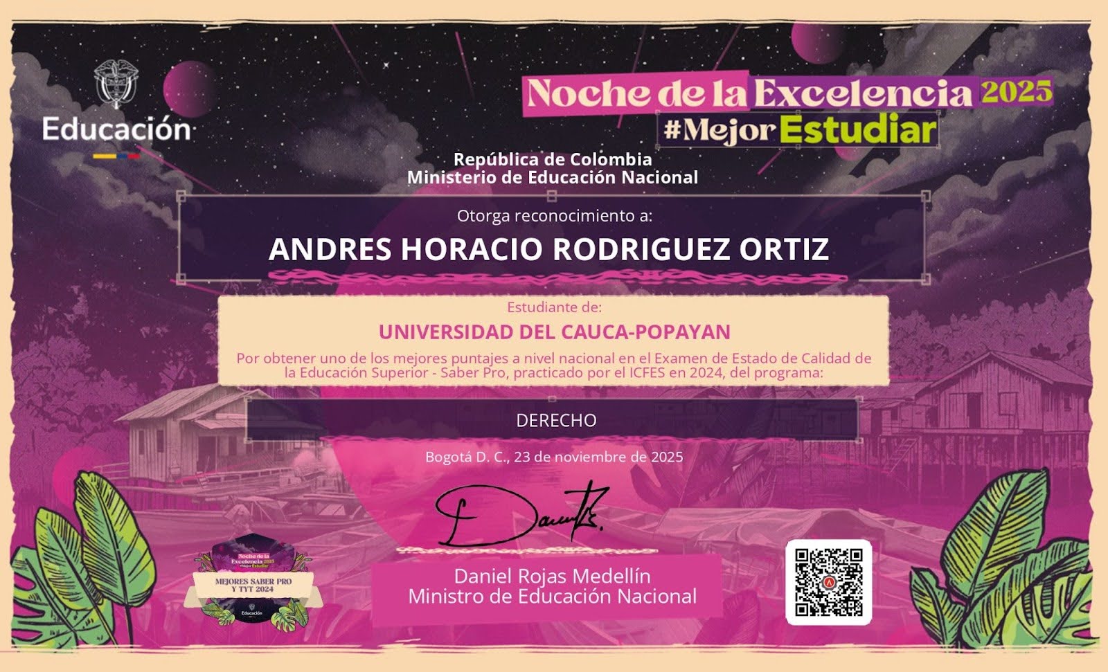 Imagen reconocimiento noche de la Excelencia