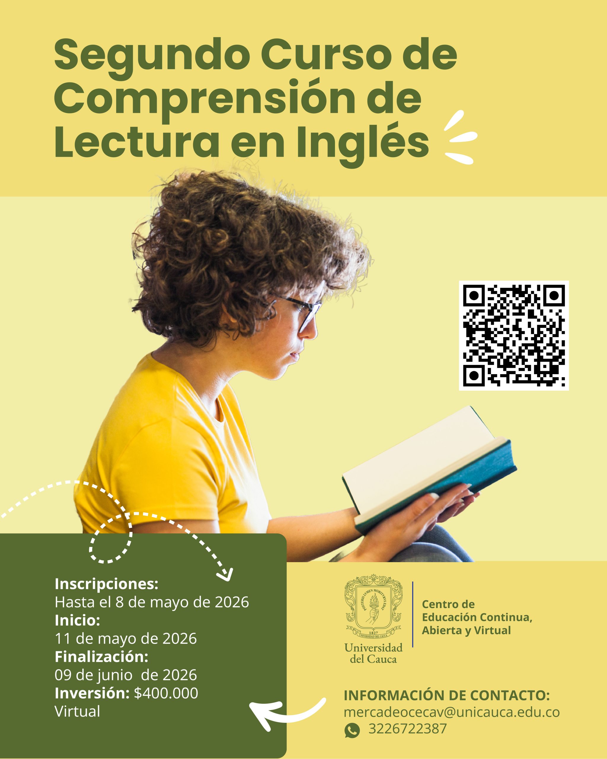 Imagen Flayer Curso de Lectura en Inglés
