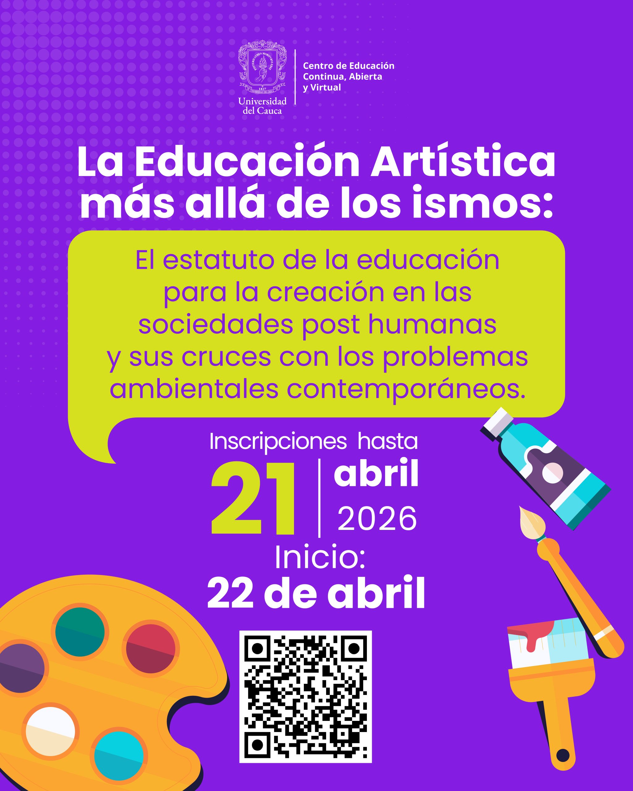 Imagen Flayer Educación Artística
