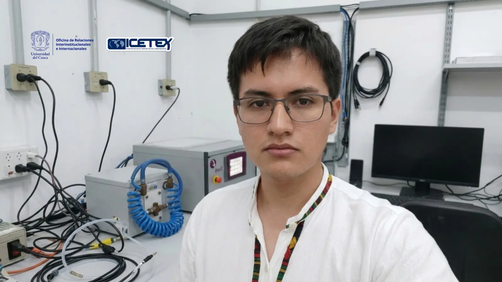 Estudiante Arnol Estiben Romo Manzano, experto beneficiario en la Universidad de Campinas, Brasil.