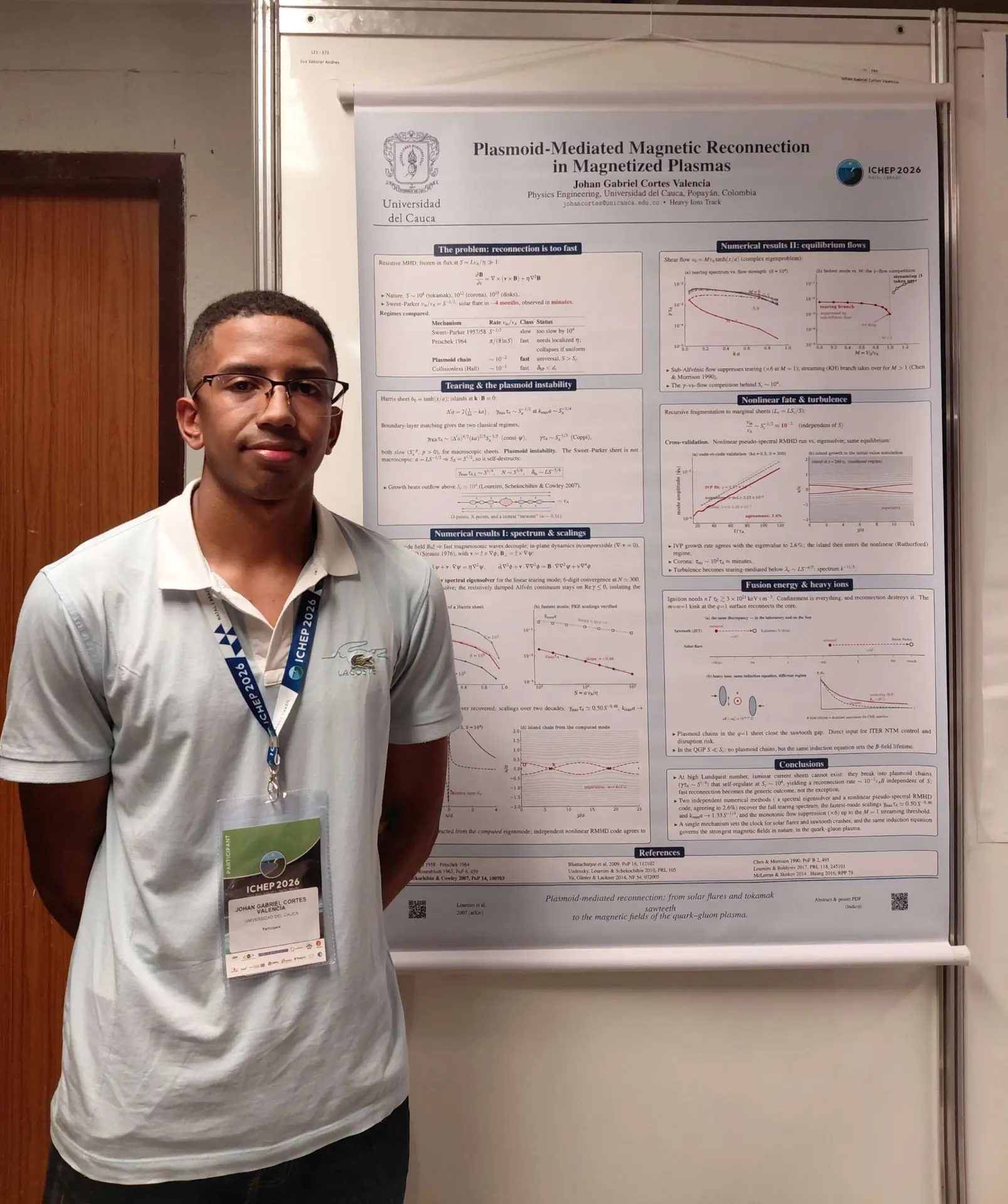 Imagen Juan Gabriel Cortes y Póster de su investigación